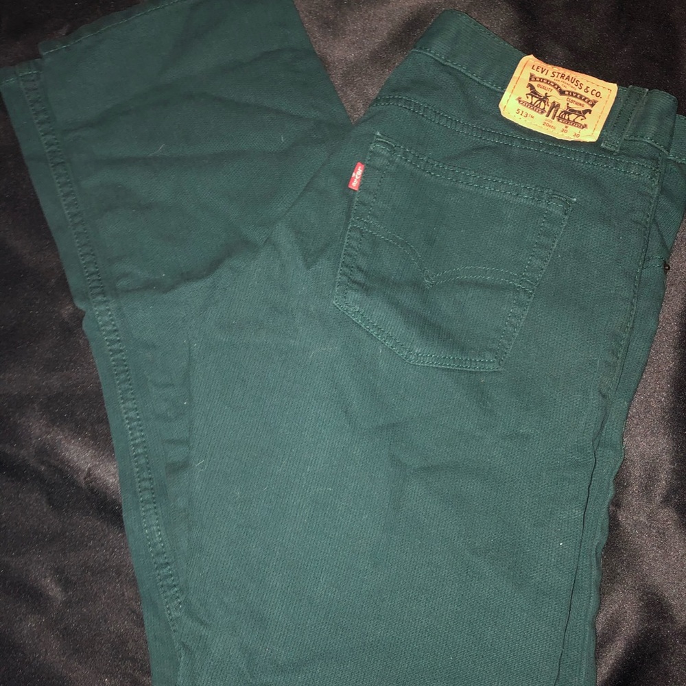 Levi’s 513 slim straight w30 L30 forest green pant
